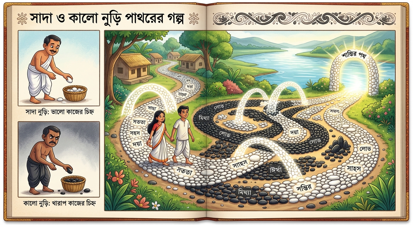 সাদা ও কালো নুড়ি পাথরের গল্প